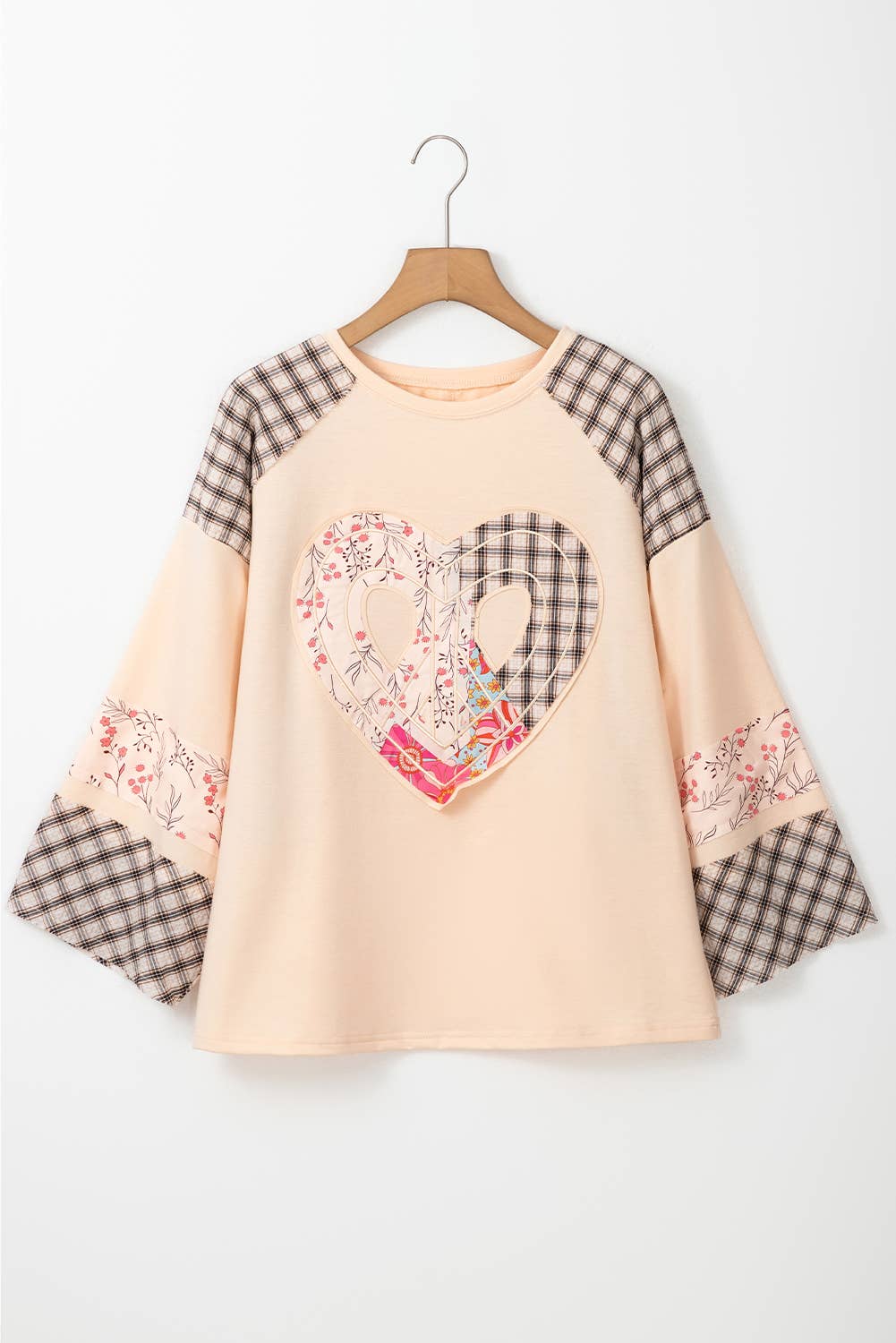 Floral Patchwork Heart Sweatshirt