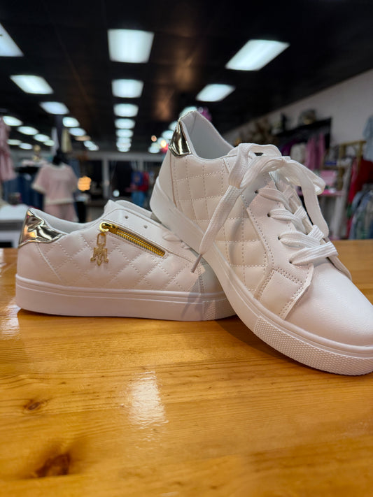 White and Gold Sneakers JL
